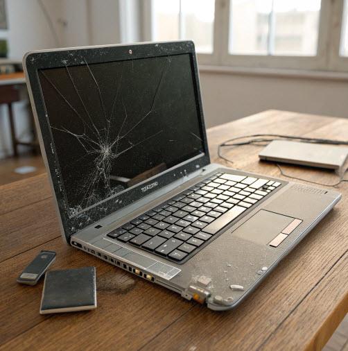 How do I dispose of a broken laptop